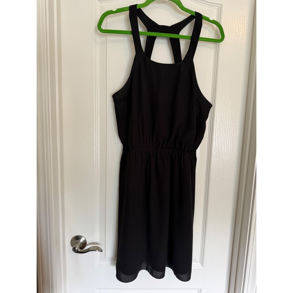 Express Black Dress Women Strappy Racerback Chiffon EUC L